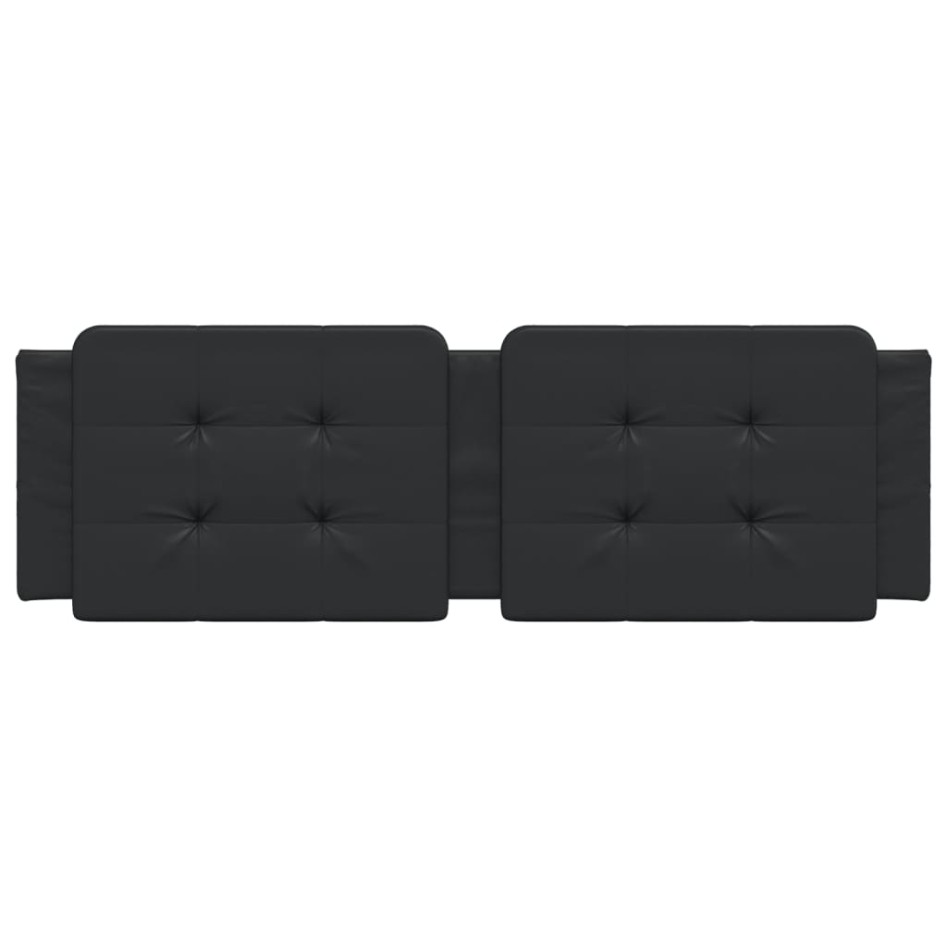 Cabecero de cama acolchado cuero sintético negro 160