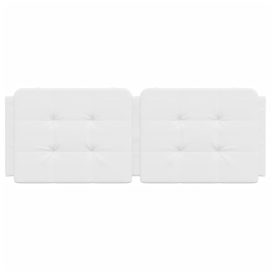 Cabecero de cama acolchado cuero sintético blanco 120