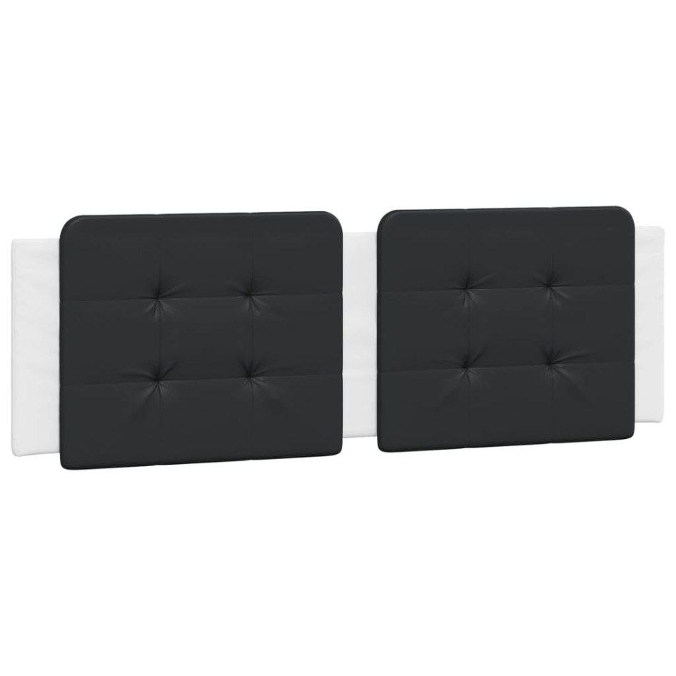 Cabecero de cama acolchado cuero sintético negro blanco 160