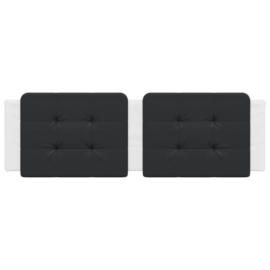 Cabecero de cama acolchado cuero sintético negro blanco 160