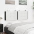 Cabecero de cama acolchado cuero sintético blanco negro 140