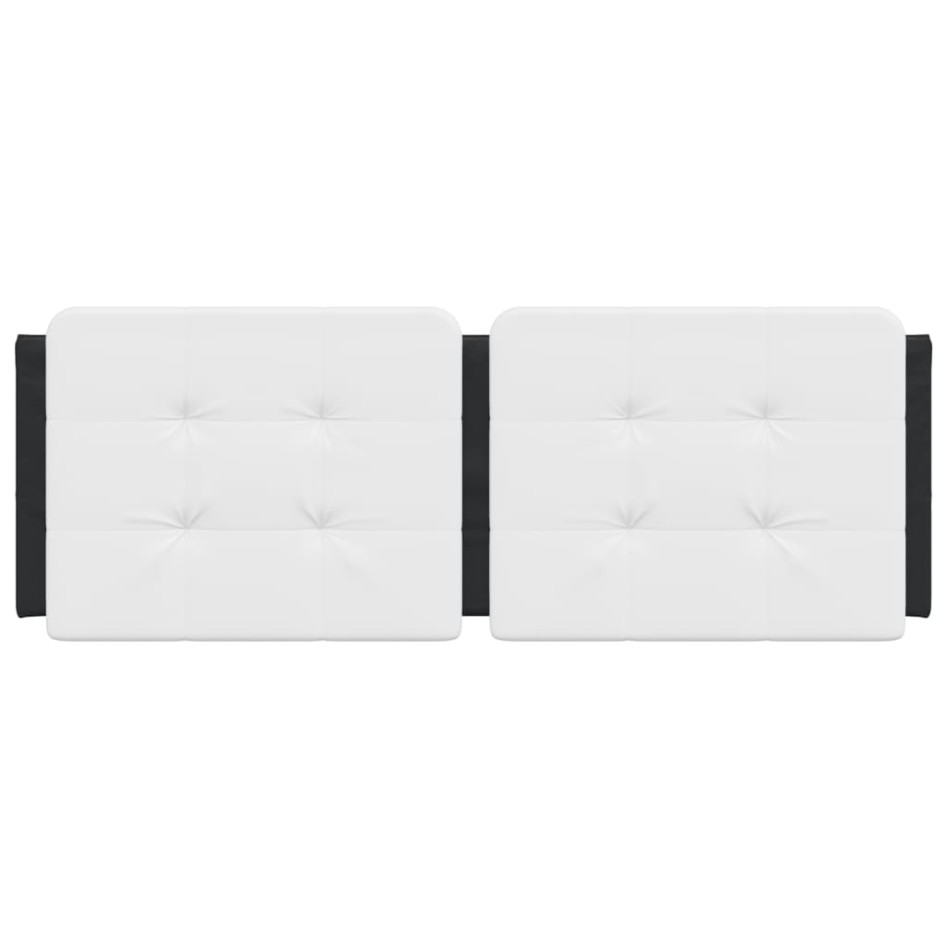 Cabecero de cama acolchado cuero sintético blanco negro 140