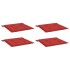 Cojines de silla de jardín 4 uds tela rojo 40x40x3