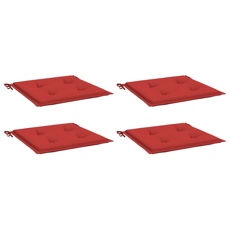 Cojines de silla de jardín 4 uds tela rojo 40x40x3