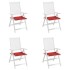 Cojines de silla de jardín 4 uds tela rojo 40x40x3