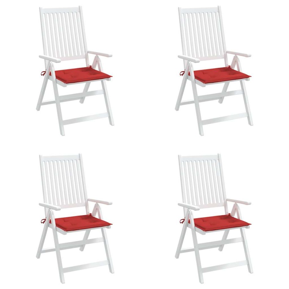 Cojines de silla de jardín 4 uds tela rojo 40x40x3