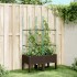 Jardinera con enrejado PP marrón 80x40x142,5