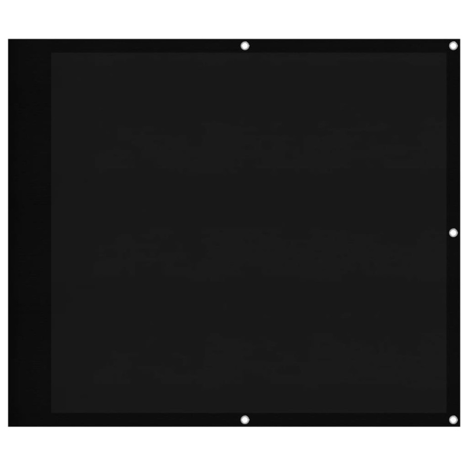 Pantalla de balcón 100% poliéster Oxford negro 90x1000