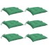 Cojines de silla de jardín 6 uds tela Oxford verde 40x40x7