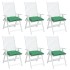 Cojines de silla de jardín 6 uds tela Oxford verde 40x40x7