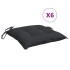 Cojines de silla de jardín 6 uds tela Oxford negro 40x40x7