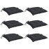 Cojines de silla de jardín 6 uds tela Oxford negro 40x40x7