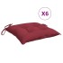 Cojines de palets de jardín 6 uds Oxford rojo tinto 50x50x7