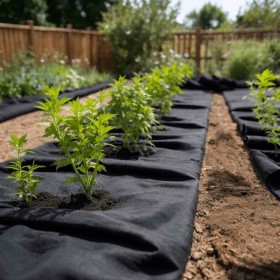 Membrana geotextil fibra de poliéster negro 1x10