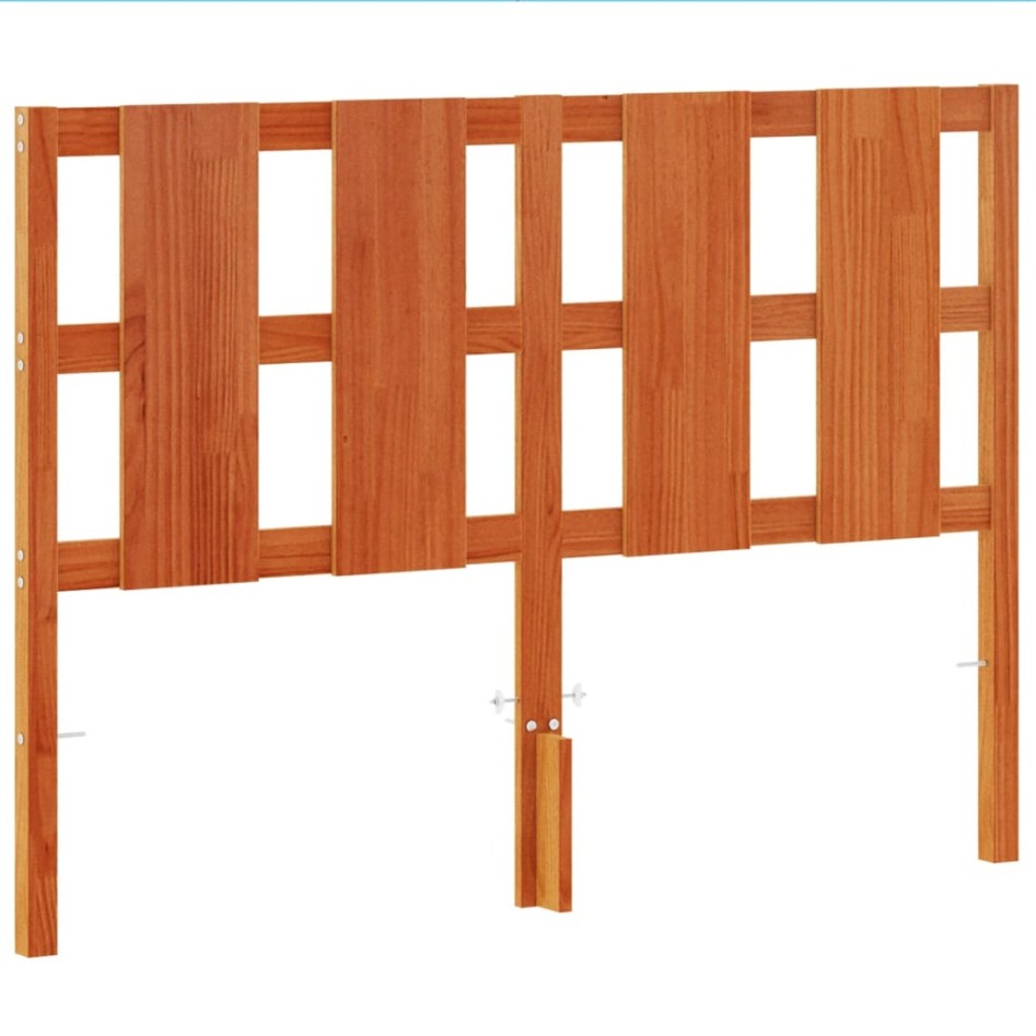 Cabecero de cama madera maciza de pino marrón cera 135