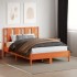 Cabecero de cama madera maciza de pino marrón cera 135