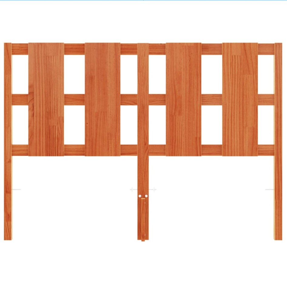 Cabecero de cama madera maciza de pino marrón cera 135