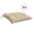Cojines de palets de jardín 4 uds tela Oxford beige 50x50x7