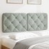Cabecero de cama acolchado terciopelo gris claro 120
