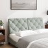 Cabecero de cama acolchado terciopelo gris claro 120