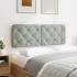 Cabecero de cama acolchado terciopelo gris claro 120