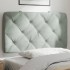 Cabecero de cama acolchado terciopelo gris claro 90