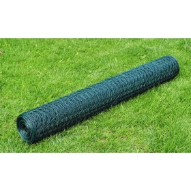 Alambrada de gallinero con revestimiento PVC verde 25x1