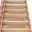 Alfombrillas autoadhesivas escaleras 15 uds marrón 76x20 cm