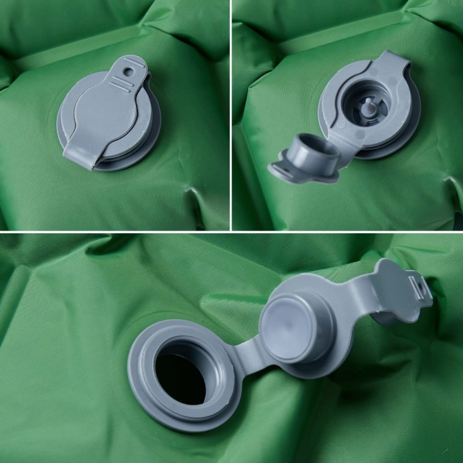 Colchón inflable de camping para 1 persona verde 190x58x6