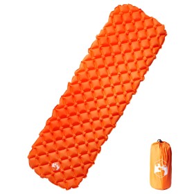 Colchón inflable de camping para 1 persona naranja 190x58x6
