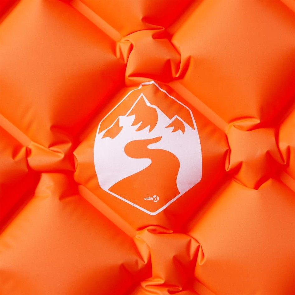 Colchón inflable de camping para 1 persona naranja 190x58x6