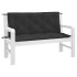 Cojines de banco de jardín 2 uds tela Oxford negro 120x50x7