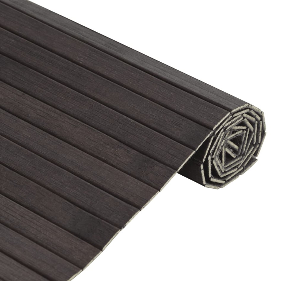 Alfombra rectangular bambú marrón oscuro 60x400