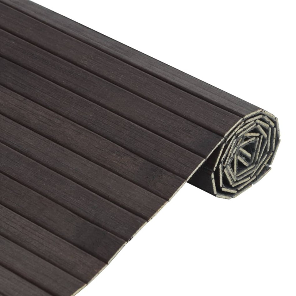 Alfombra rectangular bambú marrón oscuro 70x500