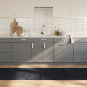 Alfombra rectangular bambú negro 80x500