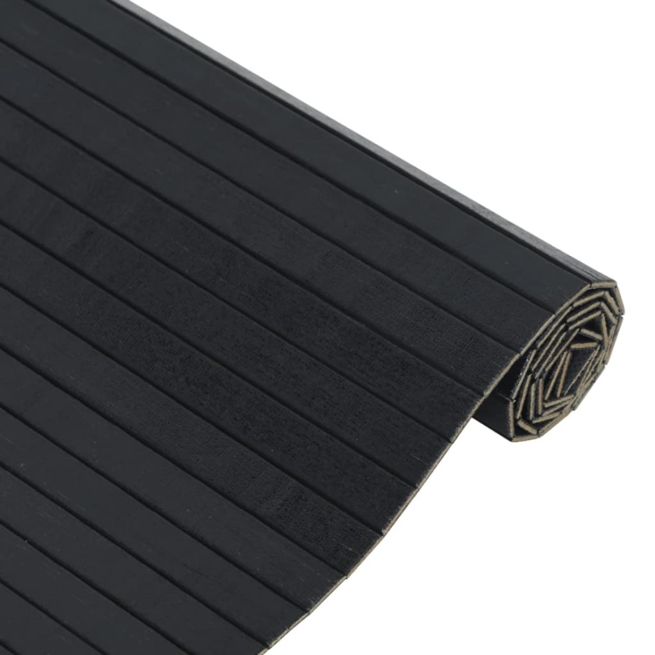 Alfombra rectangular bambú negro 100x400