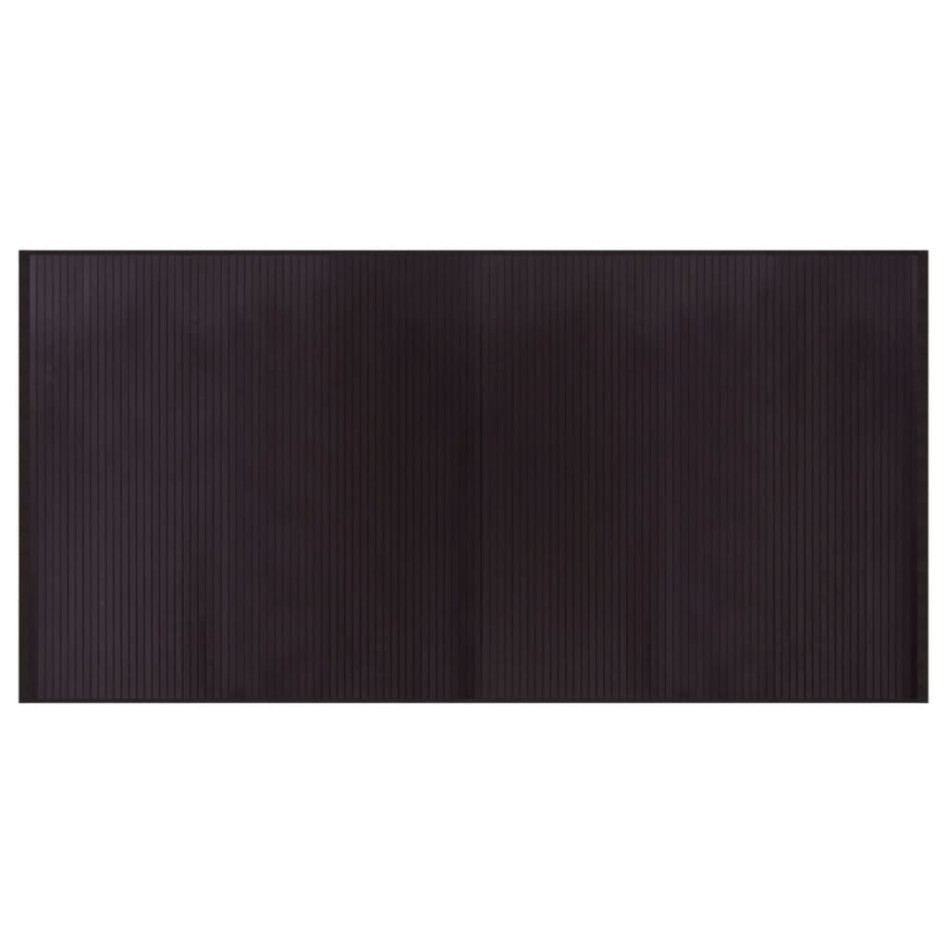 Alfombra rectangular bambú marrón oscuro 100x200