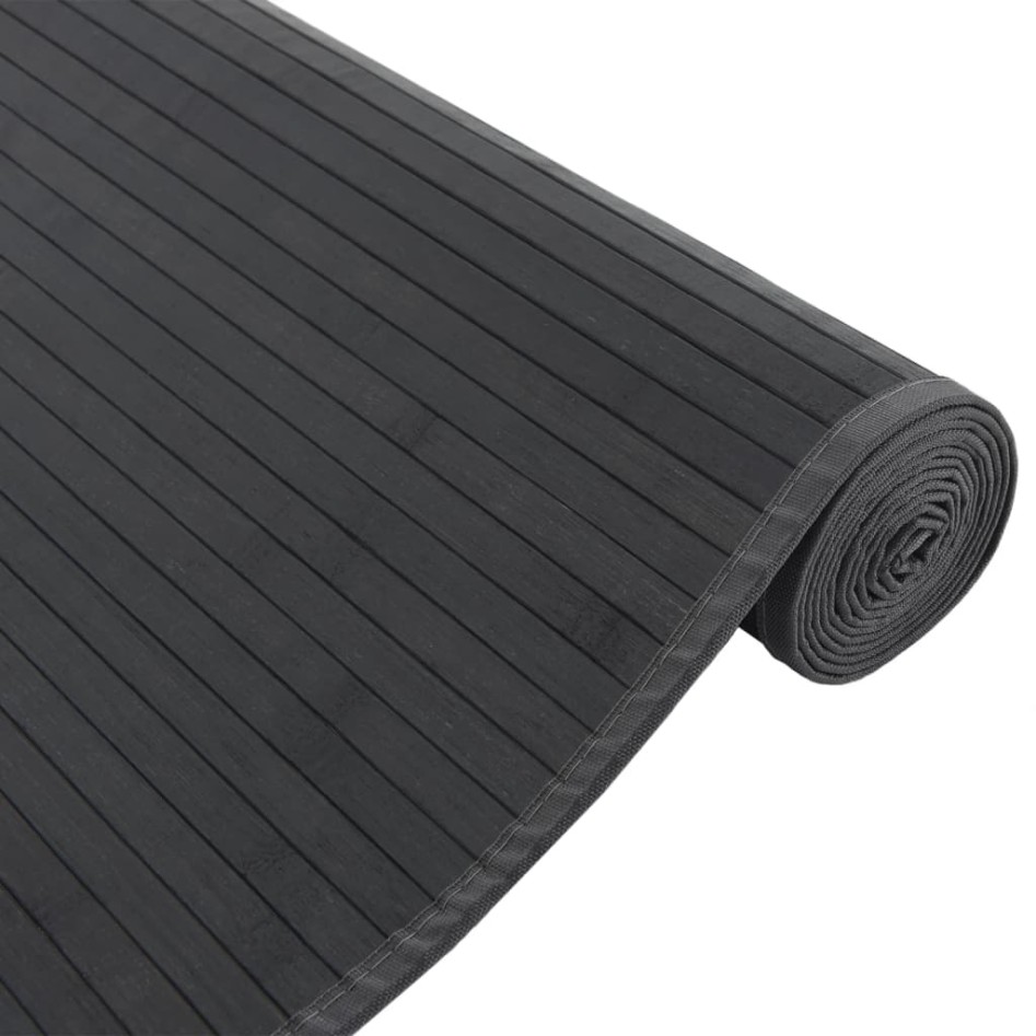 Alfombra rectangular bambú negro 80x500