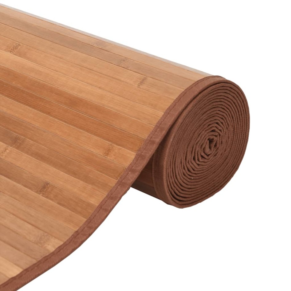 Alfombra rectangular bambú color natural 70x500