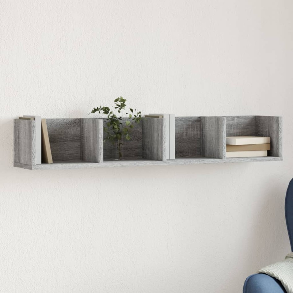 Mueble de pared madera de ingeniería gris Sonoma 99x18x16,5