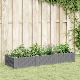 Jardinera con clavijas PP gris claro 125x40x28,5
