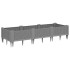 Jardinera con clavijas PP gris claro 125x40x28,5