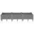 Jardinera con clavijas PP gris claro 125x40x28,5