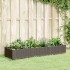 Jardinera con clavijas PP marrón 125x40x28,5