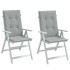 Cojines para silla respaldo alto 2 uds tela gris claro