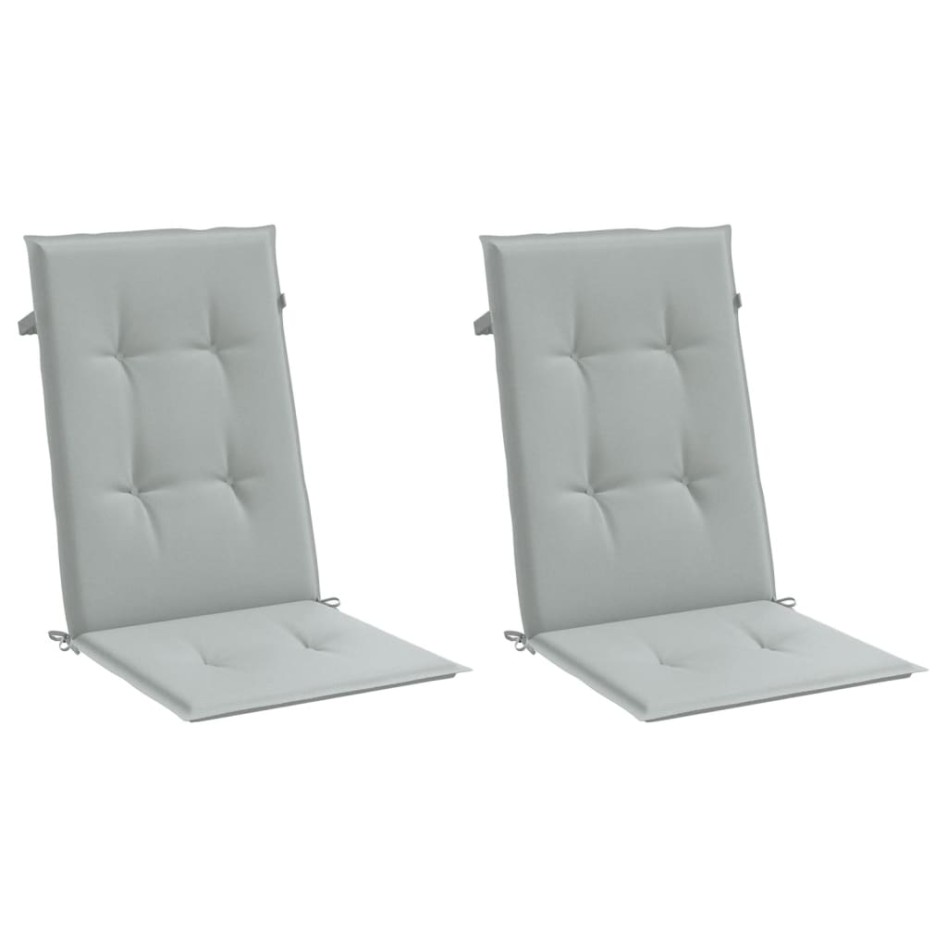 Cojines para silla respaldo alto 2 uds tela gris claro