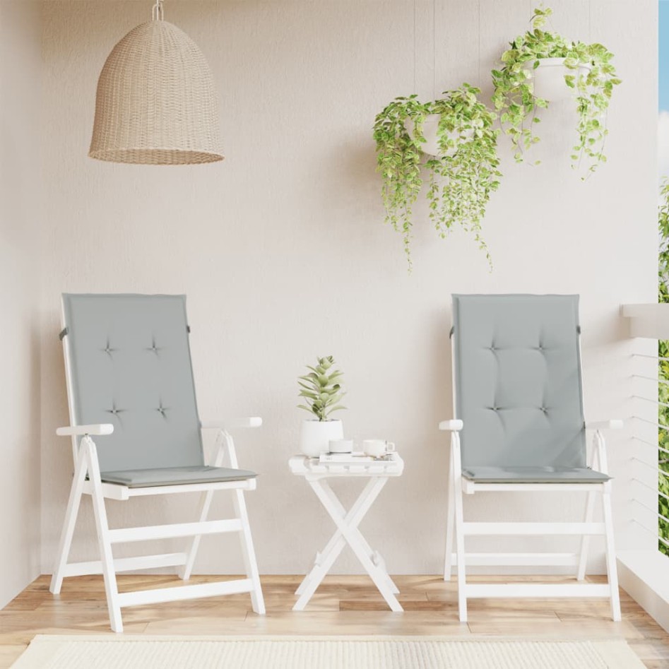 Cojines para silla respaldo alto 2 uds tela gris claro