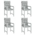 Cojines para silla respaldo bajo 4 ud tela gris claro