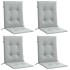 Cojines para silla respaldo bajo 4 ud tela gris claro