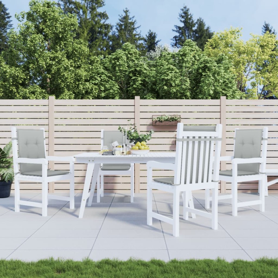 Cojines para silla respaldo bajo 4 ud tela gris claro